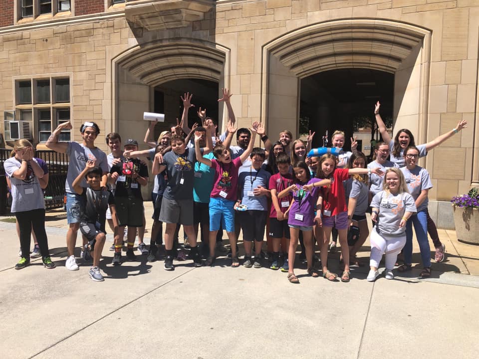 VolsTeach Summer Camp interns & campers in front of Greve 2019